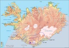 map of Iceland - ash thickness