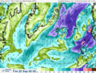 This episode of bad weather is caused by a deep low pressure systems east of Iceland