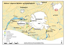 map of icesheets in South Iceland