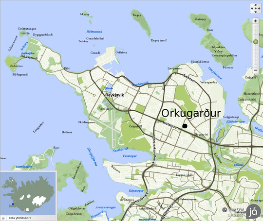 A map of Reykjavík