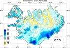 map of Iceland with blue and yellow patches