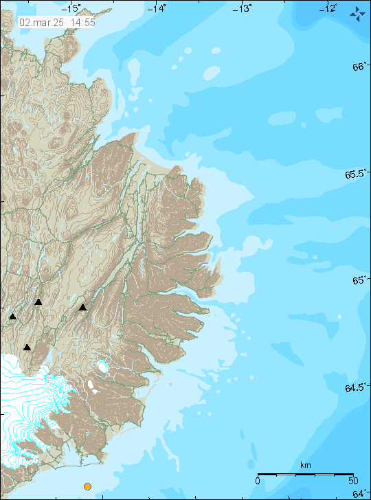 Map of earthquake epicentres