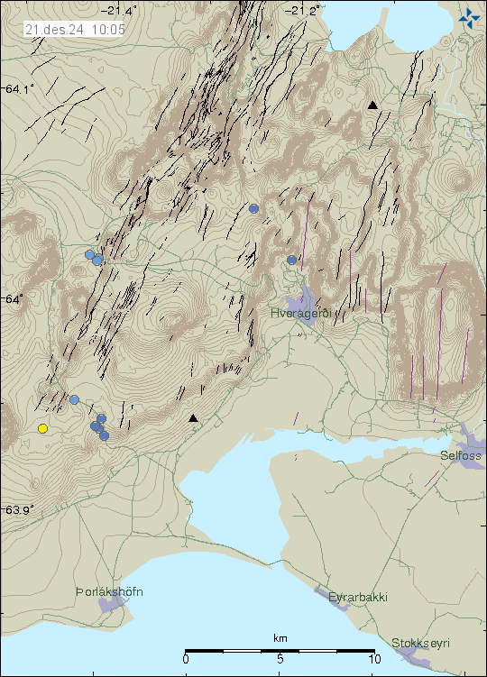 Map of earthquake epicentres