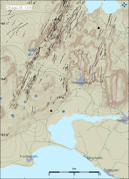 Map of earthquake epicentres