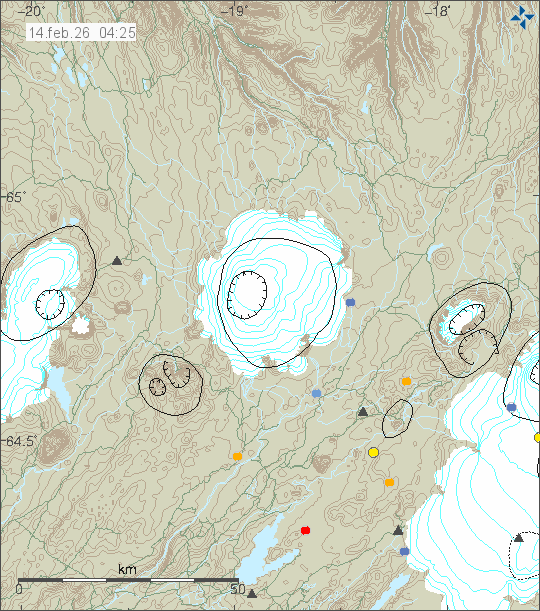 Map of earthquake epicentres