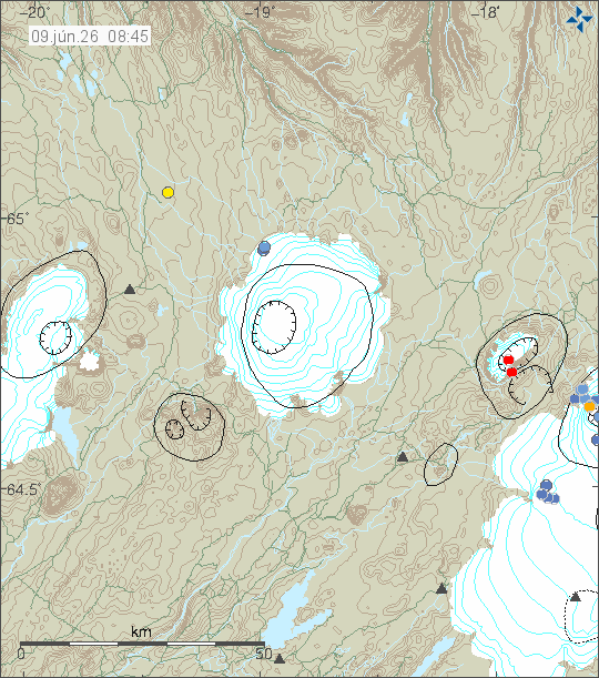 Map of earthquake epicentres