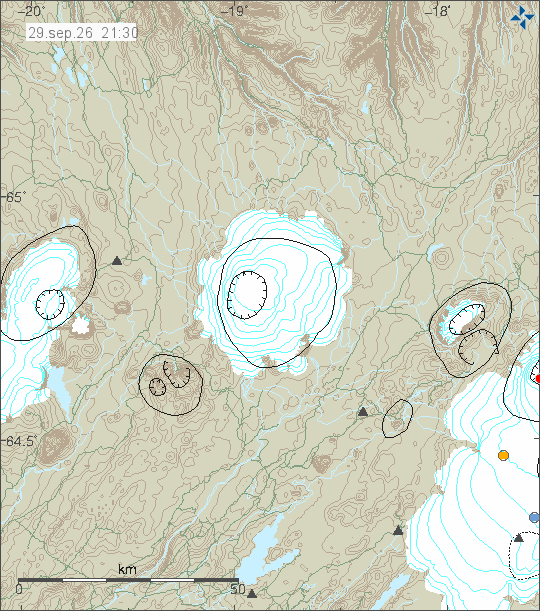 Map of earthquake epicentres