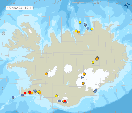 Map of earthquake epicentres