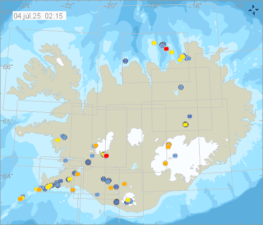 Map of earthquake epicentres