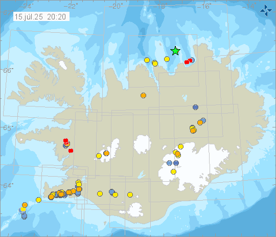 Map of earthquake epicentres