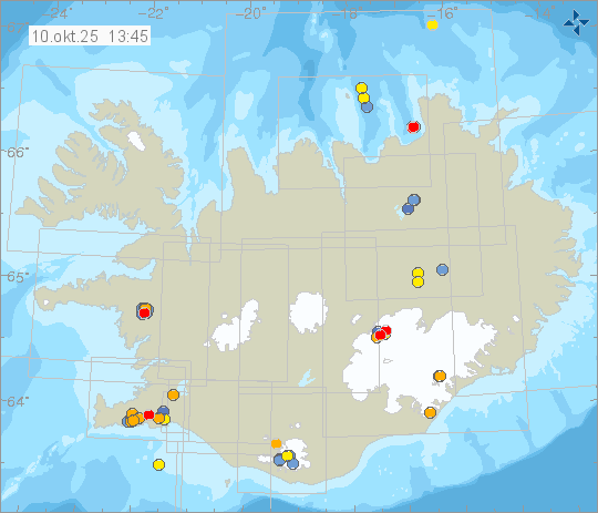 Map of earthquake epicentres