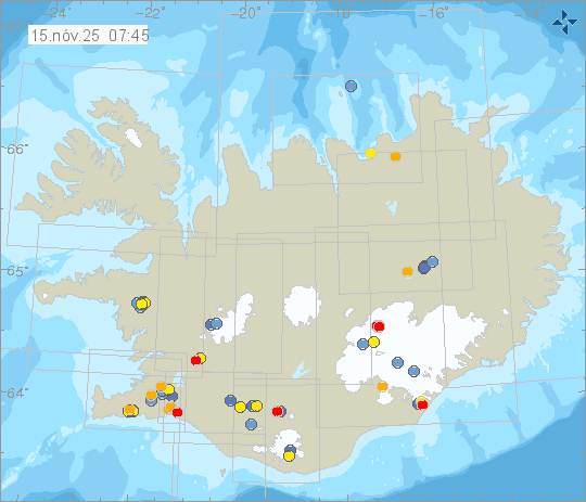 Map of earthquake epicentres