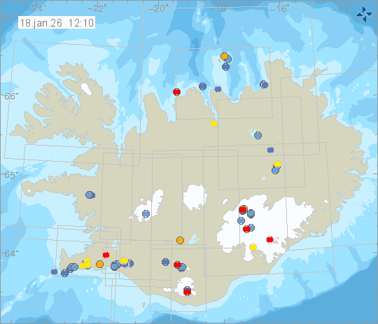 Map of earthquake epicentres