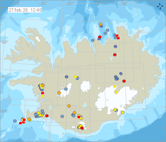 Map of earthquake epicentres