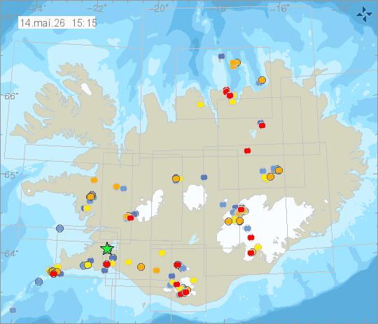 Map of earthquake epicentres