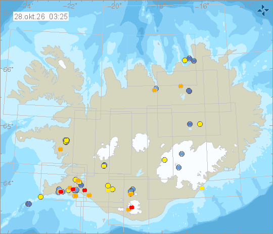 Map of earthquake epicentres