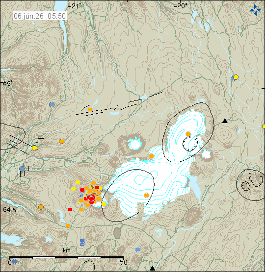 Map of earthquake epicentres