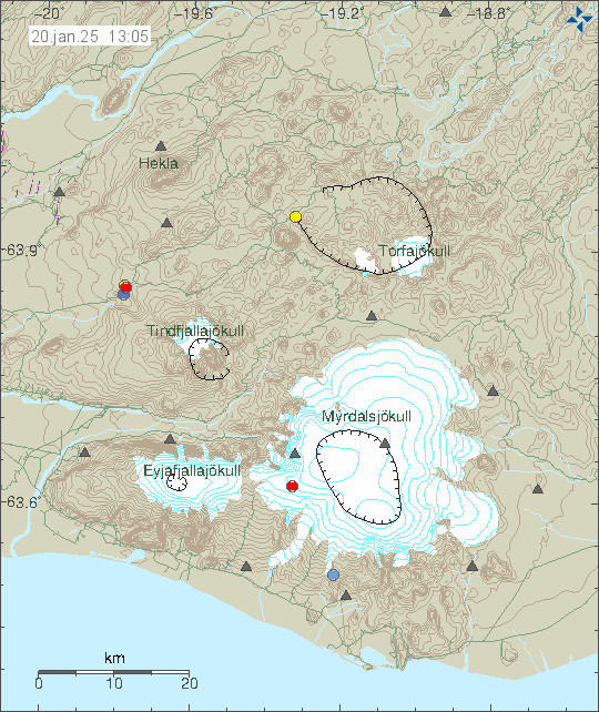 Map of earthquake epicentres