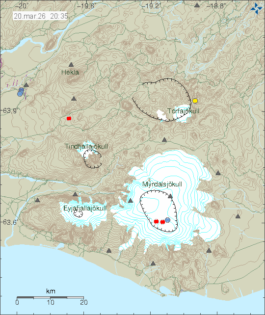 Map of earthquake epicentres