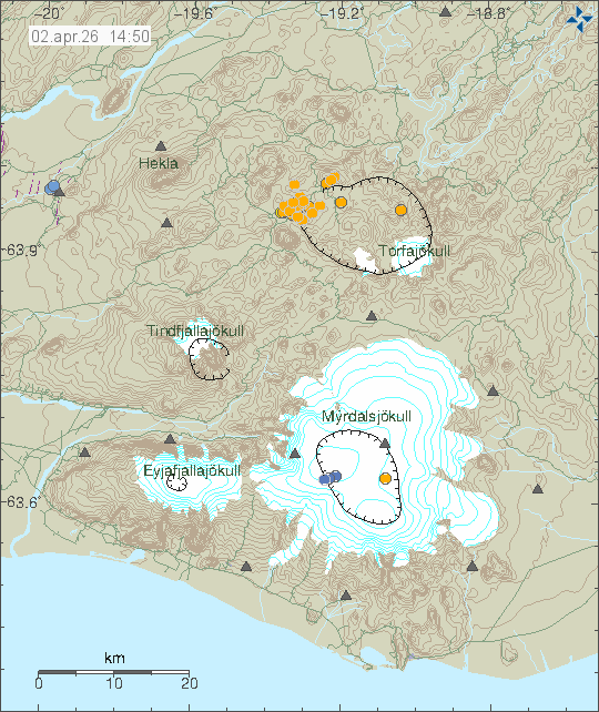 Map of earthquake epicentres