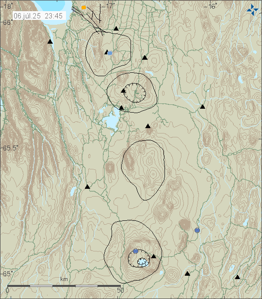 Map of earthquake epicentres