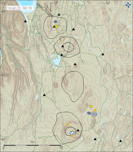 Map of earthquake epicentres