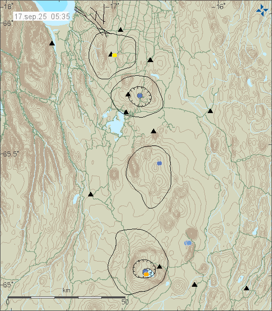 Map of earthquake epicentres