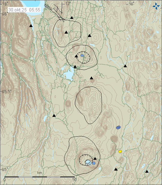 Map of earthquake epicentres