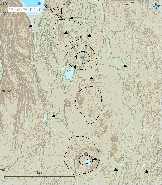 Map of earthquake epicentres