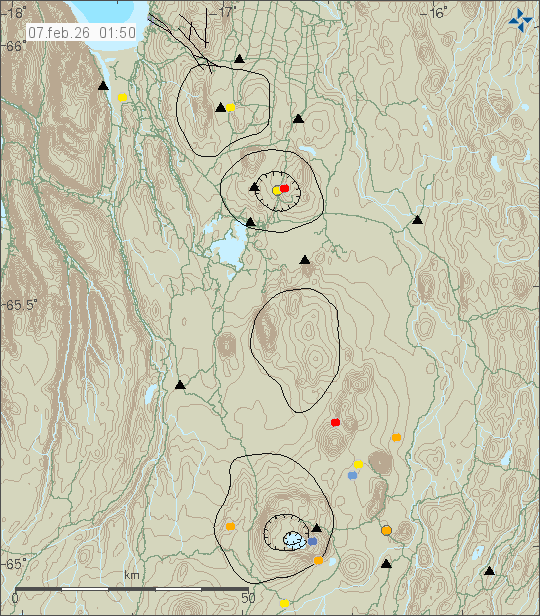 Map of earthquake epicentres