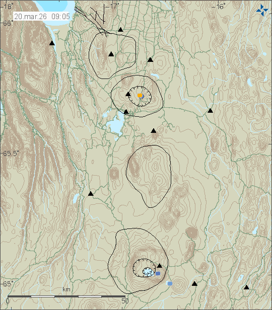 Map of earthquake epicentres