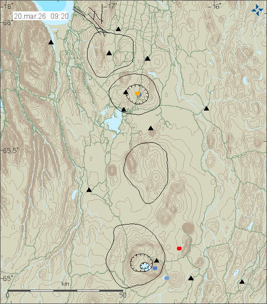 Map of earthquake epicentres
