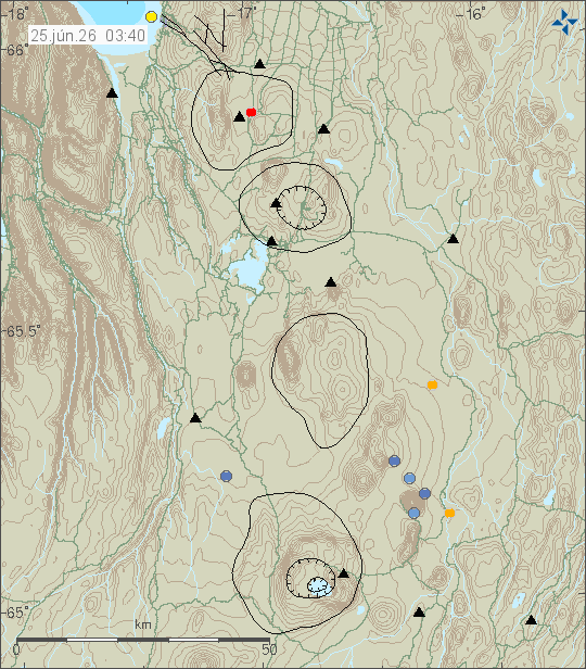 Map of earthquake epicentres
