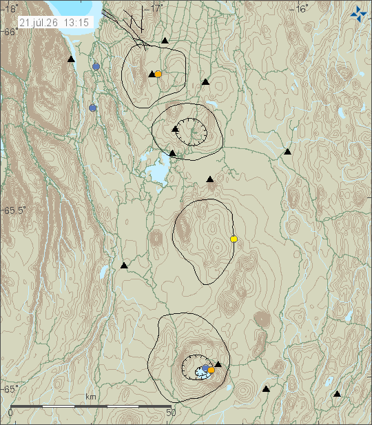 Map of earthquake epicentres