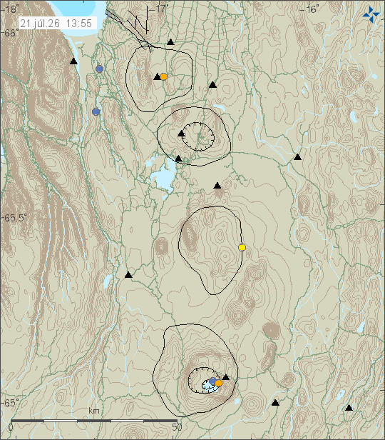 Map of earthquake epicentres