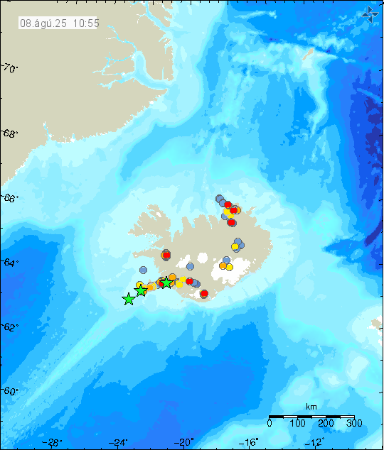 Map of earthquake epicentres