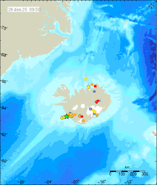 Map of earthquake epicentres