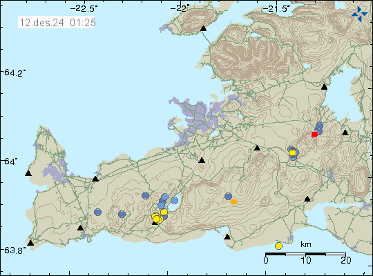 Map of earthquake epicentres