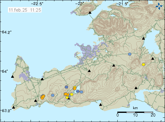 Map of earthquake epicentres