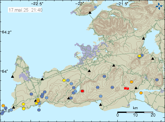 Map of earthquake epicentres