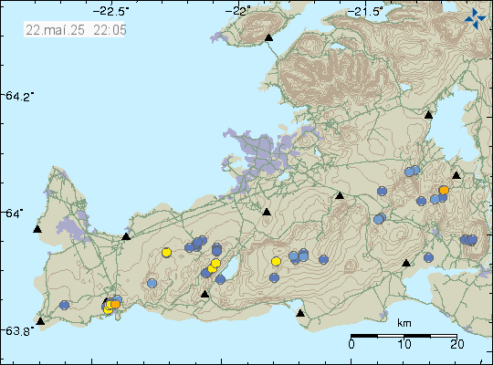 Map of earthquake epicentres