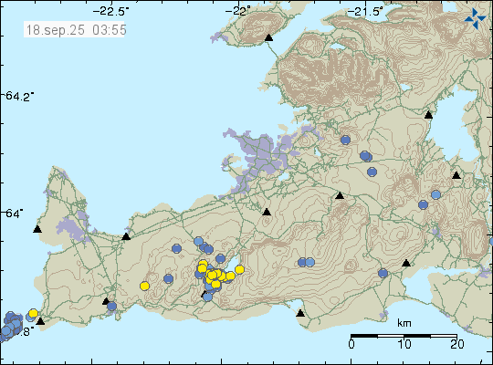 Map of earthquake epicentres