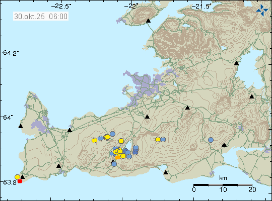 Map of earthquake epicentres