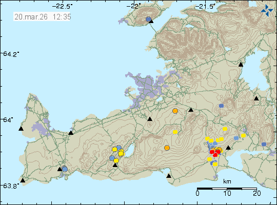 Map of earthquake epicentres