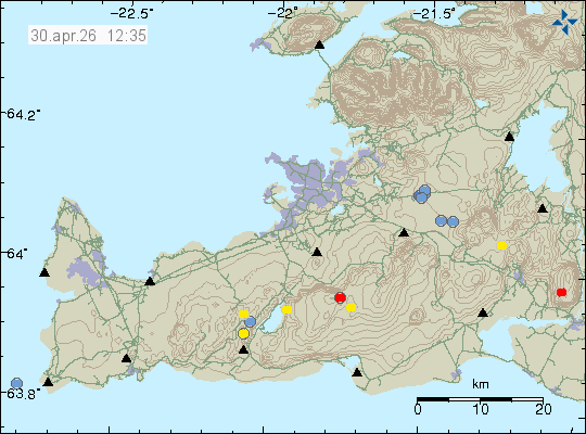 Map of earthquake epicentres