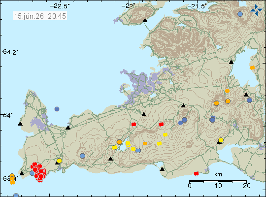 Map of earthquake epicentres
