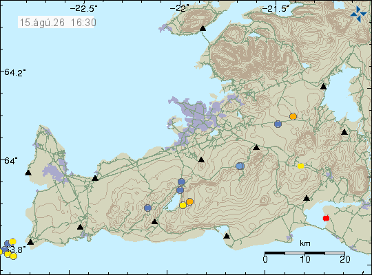 Map of earthquake epicentres