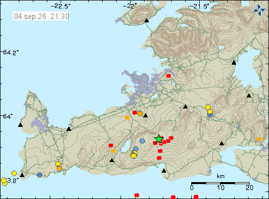 Map of earthquake epicentres