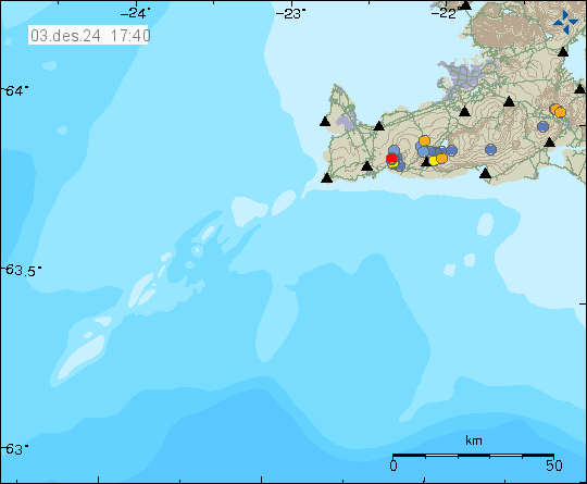 Map of earthquake epicentres