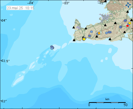 Map of earthquake epicentres